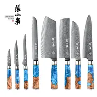Best Japanese Kitchen Knife Set, Damascus Resin Knife Set