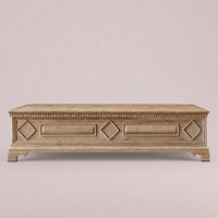 Table basse rectangulaire en chêne massif de style moderne du milieu du siècle, tables basses artisanales, meubles de salon d'inspiration antique pour l'intérieur