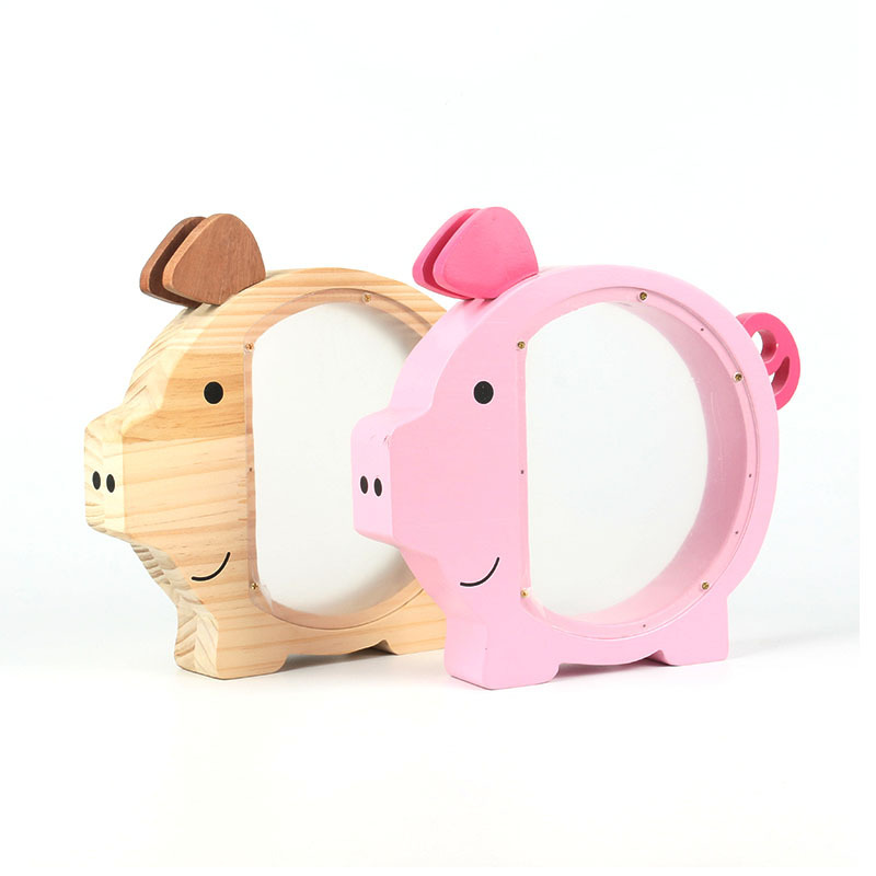 Wooden Money Saving Box Cash Vault
