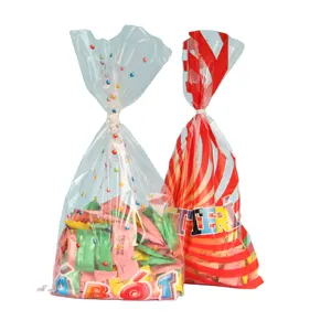 Christmas Santa Claus Transparent Clear Tree Gift Bag Baking Candy Cookie Packaging Bags