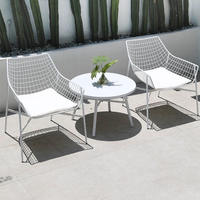 Ensembles de tables d'extérieur en fer forgé, résistants à l'eau et à la rouille, pour balcon, cour et utilisation dans les salons de thé