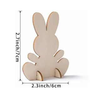 Sculpture en bois tridimensionnelle <span class=keywords><strong>Lapin</strong></span> de Pâques, artisanat DIY pour enfants, à peindre, pour fête, petit <span class=keywords><strong>lapin</strong></span> - Product Image 3