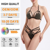 Hauts de bikini personnalisés en nylon pour femmes avec élasthanne, vêtements moulants de style exotique pour la danse, entraînement sexy