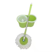 Ensemble serpillière plate et seau à essorage sans effort avec pièces de rechange, tiges et tête de nettoyage domestique en acier inoxydable