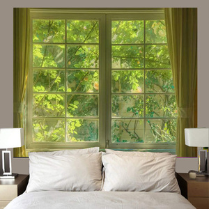 Tapiz Decorativo de Gran Tamaño para Exteriores, Paisaje Rústico, Ventana, Escena, Estilo Estético para Dormitorio - Product Image 1