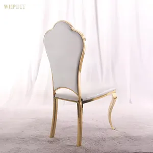 Commercio all'ingrosso impilabile bianco e oro sedie da cerimonia nuziale banchetto sedie da sala per eventi