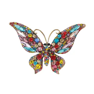 Weiman Jewelry Factory Directly High Quality Multi Color Crystal Butterfly Brooches Shoe Coat Hats Decor Jewelry