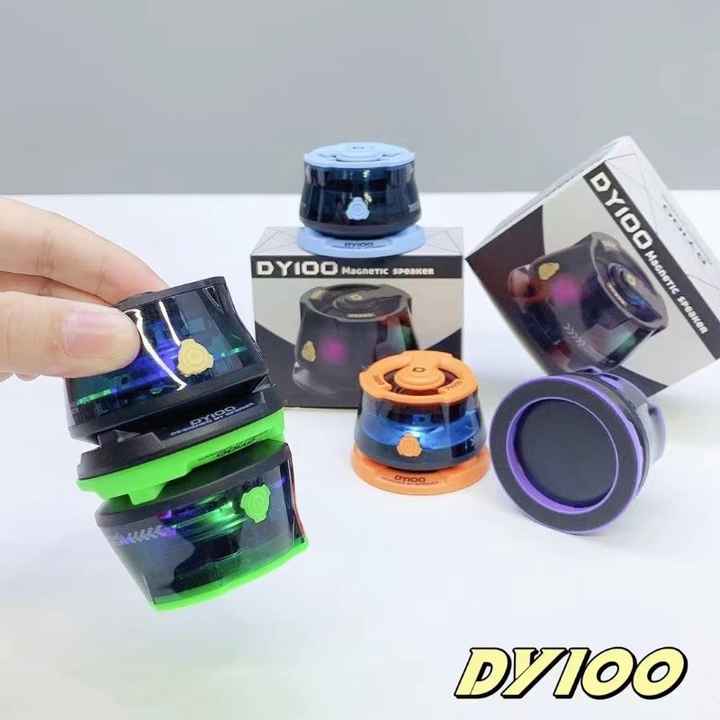 Nuevo mini altavoz magnético portátil para exteriores, mini altavoz inalámbrico con graves Bluetooth RGB DY100