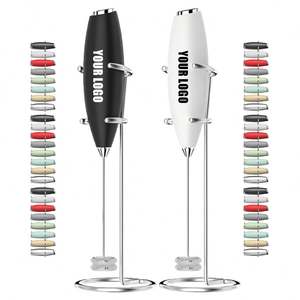 Mousseur à lait électrique portatif en acier inoxydable pour café, fouet à matcha, mélangeur de boissons, agitateur, avec logo personnalisé - Product Image 1