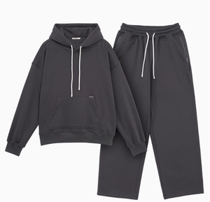 Sudadera con capucha de gran tamaño deportiva informal para hombre primavera otoño juvenil Popular Color sólido fuera del hombro algodón poliéster estampado bordado - Product Image 6