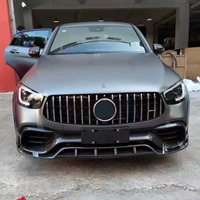 Pour Mercedes Benz Classe C GLC 63 Lèvre de pare-chocs avant Kits de carrosserie en Fiber de carbone pour la mise à niveau Rétrofit Auto Part Lèvre avant TOP STYLE W253