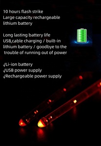 Venta al por mayor puesta en escena USB recargable con interruptor 15 <span class=keywords><strong>colores</strong></span> gradiente LED emisor <span class=keywords><strong>de</strong></span> luz <span class=keywords><strong>baquetas</strong></span> - Product Image 5