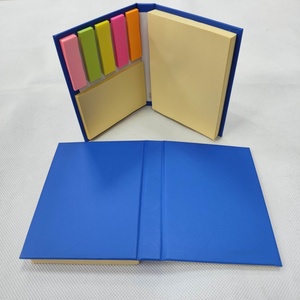 Carnet de notes en cuir PU de luxe, ensemble de papeterie promotionnelle, marque-pages colorés et blocs-notes - Product Image 4