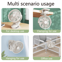Nouveau ventilateur électrique portable 2026 à clipser, 3 vitesses, ultra-silencieux, USB, 4000 mAh, longue autonomie, pour dortoir étudiant, bureau, voiture