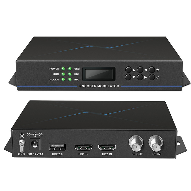 Cost-effective 2 Channel Encoder Modulator Digital Cable TV DVBT DVBC ASTC RF Modulator