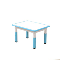 Bureau d'activités rectangulaire bleu pour enfants, table d'étude durable en plastique PE pour la maternelle et l'école