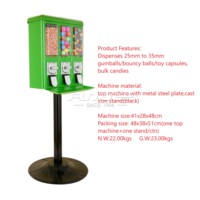 Distributeur automatique classique à monnayeur multifonctionnel pour balles rebondissantes de 25 à 35 mm, capsules de jouets et bonbons en vrac