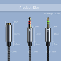 Adaptateur combiné pour casque 3,5 mm, double mâle vers TRRS femelle, câble audio stéréo avec micro pour casque PC vers ordinateur portable ou téléphone