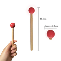 Best-seller Manche en bois Boule en caoutchouc Coloré et Durable Instrument Percussion Outil Marteau Musique Marteau maillet