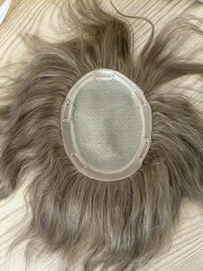 Topper per capelli in seta con capelli vergini e capelli su misura in colore 6R taglia Base 6x7 pollici parrucchino per <span class=keywords><strong>uomo</strong></span> - Product Image 5