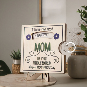 Letrero Giratorio de Madera con Impresión Personalizada, Decoración para el Día de la Madre, Tarjeta de Felicitación de Madera para el Día de la Madre, el Mejor Regalo para Mamá - Product Image 2