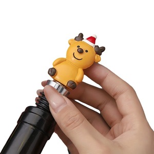 Resin Christmas Reindeer Wine <b>Stopper</b> Doll Glossy Finish Indoor Use <b>Bottle</b> <b>Stopper</b> - Product Image 1