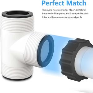 Conector en T para Manguera de Piscina de 1.5 Pulgadas, Conexión Roscada de Alta Resistencia para Bomba de Filtro, Sistema de Sal y Generador de <span class=keywords><strong>Cloro</strong></span> - Product Image 4