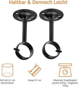 Support de <span class=keywords><strong>plafond</strong></span> réglable en fonte, lot de deux, noir, universel, pour projecteurs, enceintes et installation de caméras de vidéosurveillance - Product Image 4