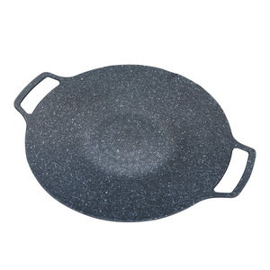 Korean Bbq Grill Pan Oval Multi Layer Bottom Iron Plate For Outdoor Camping And Household Use - Product Image 1