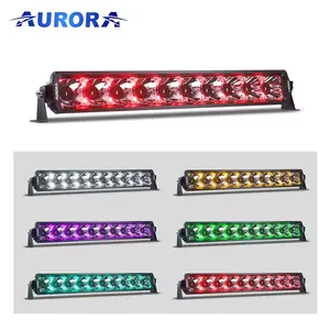 AURORA-Barra de luz LED sin tornillos para ATV, UTV, camión, todoterreno, RGB