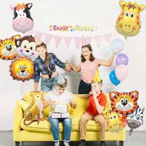 Trang trí tiệc theo chủ đề Rừng Rậm bao gồm sư tử báo khỉ voi ngựa vằn hươu cao cổ cá sấu và bóng bay động vật - Product Image 1