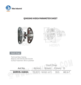 HIDEA Charnière de bateau étanche en acier inoxydable poli AISI 304/AISI 316 Charnière de trappe <span class=keywords><strong>marine</strong></span> - Product Image 2