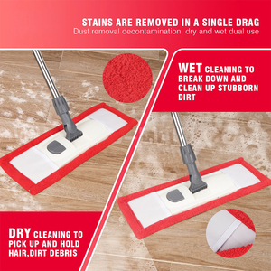Serpillère télescopique en velours corail, nettoyage supérieur pour les sols en bois dur et en carrelage, très absorbante, remplacement pour une <span class=keywords><strong>entretien</strong></span> facile des sols - Product Image 4
