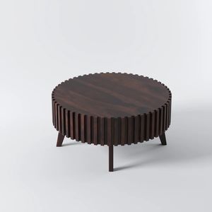 Table basse ronde en bois de Sheesham artisanal, table basse en bois de qualité supérieure pour salon, bureau à domicile, hôtel et salle de séjour - Product Image 2
