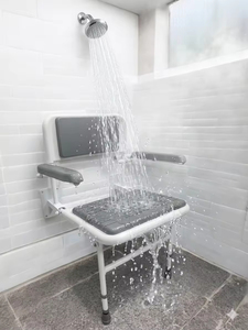 Factory Direct Sale Height Adjustable Safety Seat Wall Mounted Folding Shower Seat <b>Bath</b> Chair with Armrests - Product Image 2