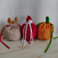 Sacs cadeaux de Noël en velours imprimé, design moderne, de luxe, pour les fêtes, réutilisables et écologiques, vente en gros