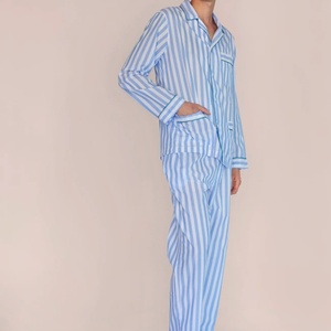 Set <span class=keywords><strong>Pigiama</strong></span> da <span class=keywords><strong>Uomo</strong></span> alla Moda a Righe, Comodo e Caldo, con Camicia a <span class=keywords><strong>Maniche</strong></span> <span class=keywords><strong>Lunghe</strong></span> e Pantaloni Lunghi per Casa - Product Image 4