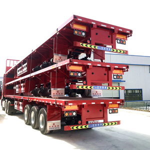 Sản phẩm mới 3 đơn vị <span class=keywords><strong>40ft</strong></span> <span class=keywords><strong>semitrailer</strong></span> phẳng 30ft <span class=keywords><strong>40ft</strong></span> 20ft xuất khẩu <span class=keywords><strong>container</strong></span> Giao thông vận tải với 12 Twist ổ khóa trên bán - Product Image 2