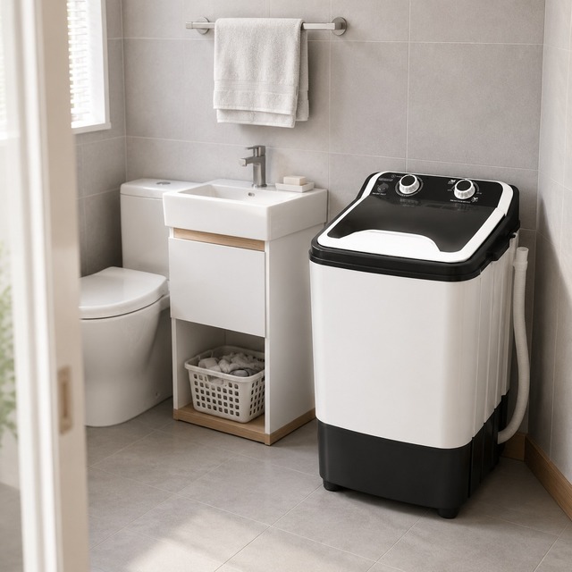 Top-Loading Semi-Automatic Mechanical Control Washing Machine 5.6-7kg Portable Compact for Home Dorm Use