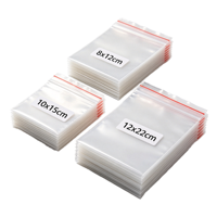 Sacs refermables étanches en LDPE transparent de 80m/120m avec bordure rouge/blanche pour bijoux, boucles d'oreilles, bagues, montres et petites pièces