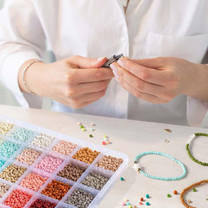 24 Color 3mm Glass Seed Beads Round Loose Beads For Bracelet Making DIY Jewelry Set <b>Accessories</b> - Product Image 3
