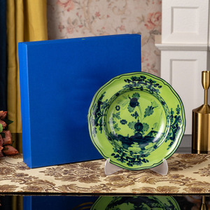 Assiette creuse de 9 pouces en porcelaine européenne émaillée, nouveau modèle multicolore de haute qualité, service de table champêtre, coffret cadeau, écologique - Product Image 5