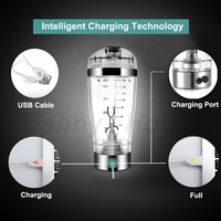 Shaker électrique à vortex pour poudre de fruits à l'intérieur d'une bouteille d'eau avec mélangeur en plastique