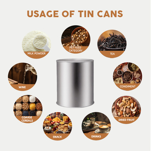 Lon thiếc hàn kim loại, cấp thực phẩm, kín hơi, chống ẩm, trống, lon Lata, lon nhôm, hộp thiếc, bao bì - Product Image 3