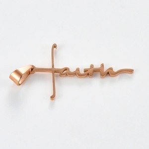 1 pièce Collier unisexe en acier inoxydable avec pendentif croix et lettres 'Faith', style chrétien Jésus, bijou de mode pour le quotidien - Product Image 5