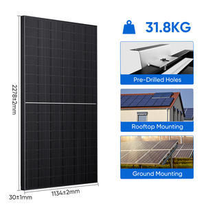 JA All Black Bifacial <span class=keywords><strong>Solar</strong></span> panel 555W 580W <span class=keywords><strong>Solar</strong></span> Photovoltaik N Typ Doppel glas Halb zellen Solarpanels Energie mit Massen preis - Product Image 5