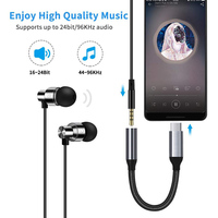 DAC alta calidad USB C a 3,5mm adaptador de auriculares AUX tipo C Jack auricular Cable de Audio