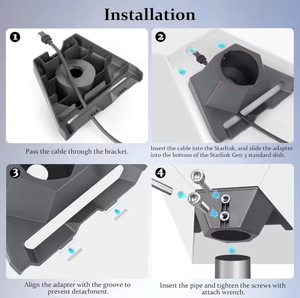 Starlink Gen 3 Plastic Pipe Adapter Mount 1.25-2.5'' Roof Thickened Pole <b>Stand</b> Kit - Product Image 6