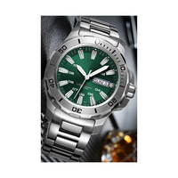 Montres mécaniques de plongée haut de gamme en acier, lumineuses, de conception et fabrication usine, simili calendrier, pour marque privée