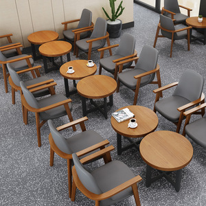 Juego de Mesa y Sillas de Madera Sólida para Cafetería de Estilo Moderno, Sofá para Restaurante, Muebles Comerciales para Restaurante - Product Image 2